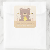 可愛いウッドランドベア赤ちゃんシャワー装飾シール スクエアシール (バッグ)