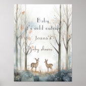 可愛いウッドランドベビーシャワー ポスター (正面)