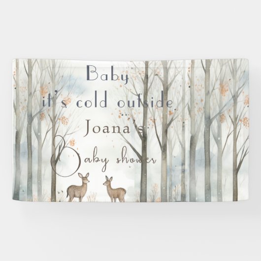 可愛いウッドランドベビーシャワー 横断幕 (横)