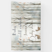 可愛いウッドランドベビーシャワー 横断幕 (縦)