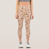 可愛いウッドランドベビーディアフローラルパターン カプリレギンス (正面)