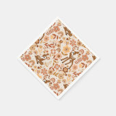 可愛いウッドランドベビーディアフローラルパターン スタンダードカクテルナプキン (角)