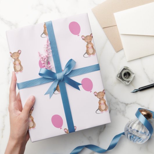 可愛いウッドランドマウスマットラッピング紙、30" x 6' ラッピングペーパー (ギフト)