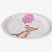 可愛いウッドランドマウス |子供の誕生日紙プレート ペーパープレート (アングル)