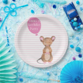 可愛いウッドランドマウス |子供の誕生日紙プレート ペーパープレート (パーティー)