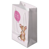 可愛いウッドランドマウス |誕生日抱き枕 スモールペーパーバッグ (正面アングル)