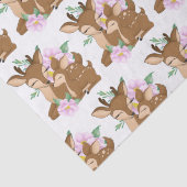 可愛いウッドランドママとベビーガールの鹿パーティー 薄葉紙 (詳細)