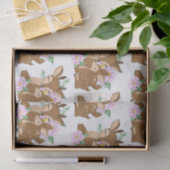 可愛いウッドランドママとベビーガールの鹿パーティー 薄葉紙 (ギフト)