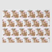 可愛いウッドランドママとベビーガールの鹿パーティー 薄葉紙 (正面)