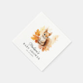 可愛いウッドランドリス秋ベイビーシャワー スタンダードカクテルナプキン (角)