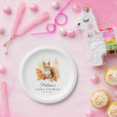 可愛いウッドランドリス秋ベイビーシャワー ペーパープレート (パーティー)