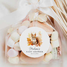可愛いウッドランドリス秋ベイビーシャワー ラウンドシール