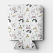 可愛いウッドランド動物のドードル模様 缶クーラー (裏面)