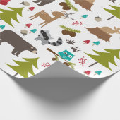 可愛いウッドランド動物のラッピング紙 ラッピングペーパー (角)
