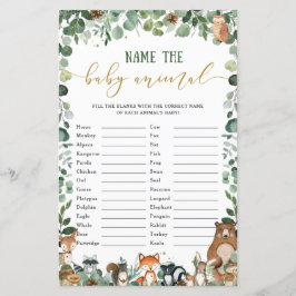 可愛いウッドランド動物の名前ベビー動物マッチゲーム