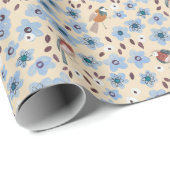 可愛いウッドランド動物の木ニュートラルベビーシャワー ラッピングペーパー (ロールコーナー)