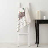 可愛いウッドランド動物の葉の多いリースモノグラムキッズ シェルパブランケット (インサイチュ)