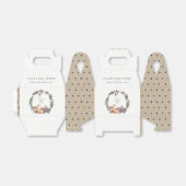 可愛いウッドランド動物の葉の多いリース赤ちゃんシャワー フェイバーボックス (折り畳みなし)