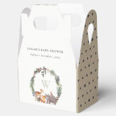 可愛いウッドランド動物の葉の多いリース赤ちゃんシャワー フェイバーボックス (オープン)