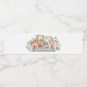 可愛いウッドランド動物の誕生日会のお願い ペットボトルラベル (シングルラベル)