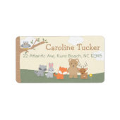 可愛いウッドランド動物の赤ちゃんシャワーパーティーラベル ラベル (正面)