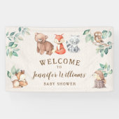 可愛いウッドランド動物の赤ちゃんシャワー歓迎バナー 横断幕 (横)