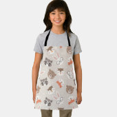 可愛いウッドランド動物キッズパターンキッチン エプロン (インサイチュ)