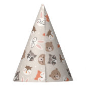 可愛いウッドランド動物キッズパターン誕生日パーティー パーティーハット (裏面)