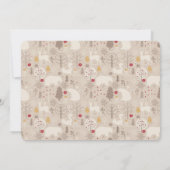 可愛いウッドランド動物クリスマスパターンパーティー セーブザデート (裏面)