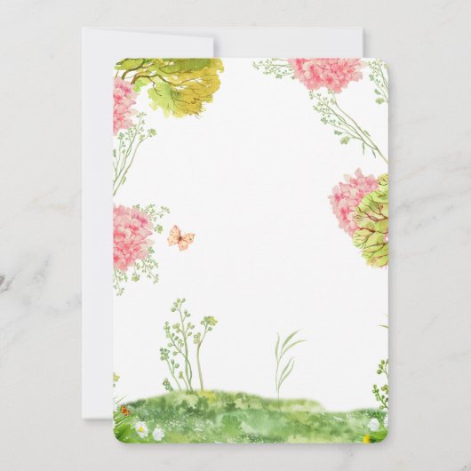 可愛いウッドランド動物ジャングルサファリベイビーシャワー 招待状 (裏面)