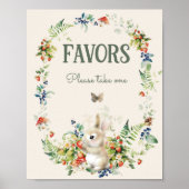 可愛いウッドランド動物ニュートラル赤ちゃんシャワー好き ポスター (正面)