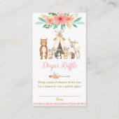 可愛いウッドランド動物フローラおむつラッフル エンクロージャーカード (正面)