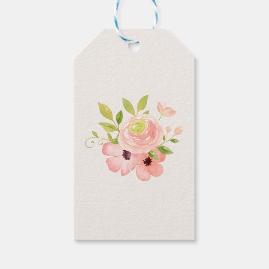 可愛いウッドランド動物フローラ赤ちゃんシャワー ギフトタグ (裏面)