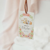 可愛いウッドランド動物フローラ赤ちゃんシャワー ギフトタグ