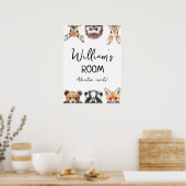 可愛いウッドランド動物ベビー子供部屋ルームポスター ポスター (キッチン)