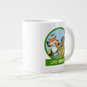可愛いウッドランド動物ラヴ走キツネ漫画 ジャンボコーヒーマグカップ (正面右)