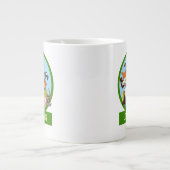 可愛いウッドランド動物ラヴ走キツネ漫画 ジャンボコーヒーマグカップ (正面)