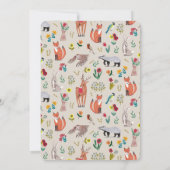可愛いウッドランド動物中性ベビーシャワー 招待状 (裏面)