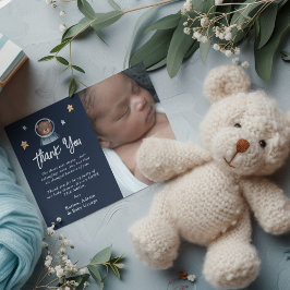 可愛いウッドランド動物宇宙赤ちゃんシャワー サンキューカード
