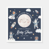 可愛いウッドランド動物宇宙赤ちゃんシャワー スタンダードカクテルナプキン (正面)