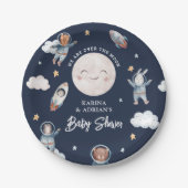 可愛いウッドランド動物宇宙赤ちゃんシャワー ペーパープレート (正面)
