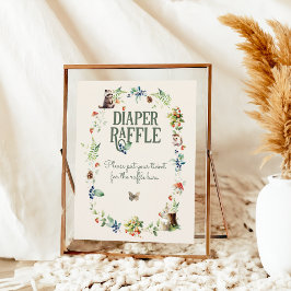 可愛いウッドランド動物性中性ベビーシャワーオムツ ポスター