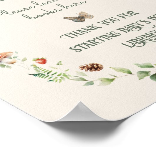 可愛いウッドランド動物性中性ベビーシャワー本 ポスター (角)