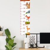可愛いウッドランド動物成長図 ポスター (ホームオフィス)
