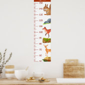 可愛いウッドランド動物成長図 ポスター (キッチン)