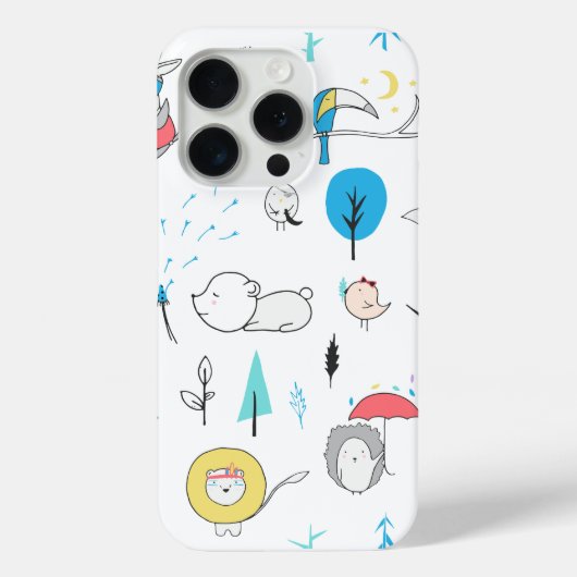 可愛いウッドランド動物柄の携帯ケース Case-Mate iPhoneケース (裏面)