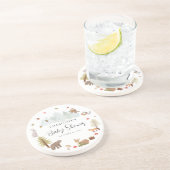 可愛いウッドランド動物秋赤ちゃんシャワー コースター (側面)