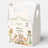 可愛いウッドランド動物第1回バースデーパーティーお願いボックス フェイバーボックス (オープン)