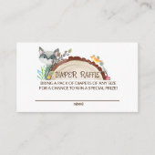 可愛いウッドランド動物緑おむつラッフル エンクロージャーカード (正面)