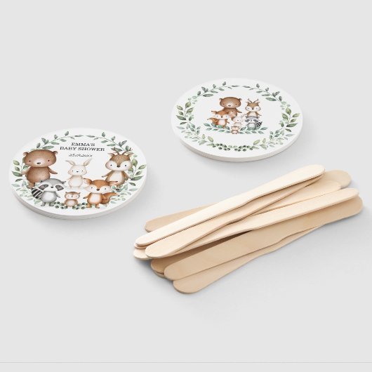 可愛いウッドランド動物緑のリースパーティーの好意 ハンドファン (組立なし)